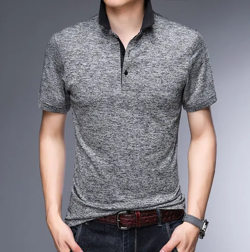 Title 1, Camisas masculinas com lapelas soltas e mangas ...