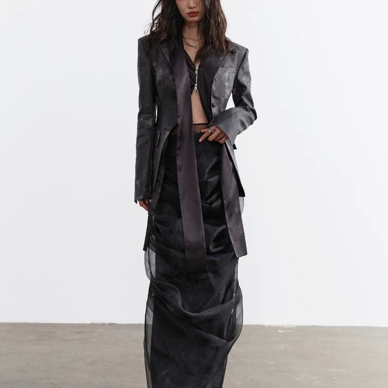 Title 5, Dark Punk Smoked Ink Dyed PU Leather Fake Two P...
