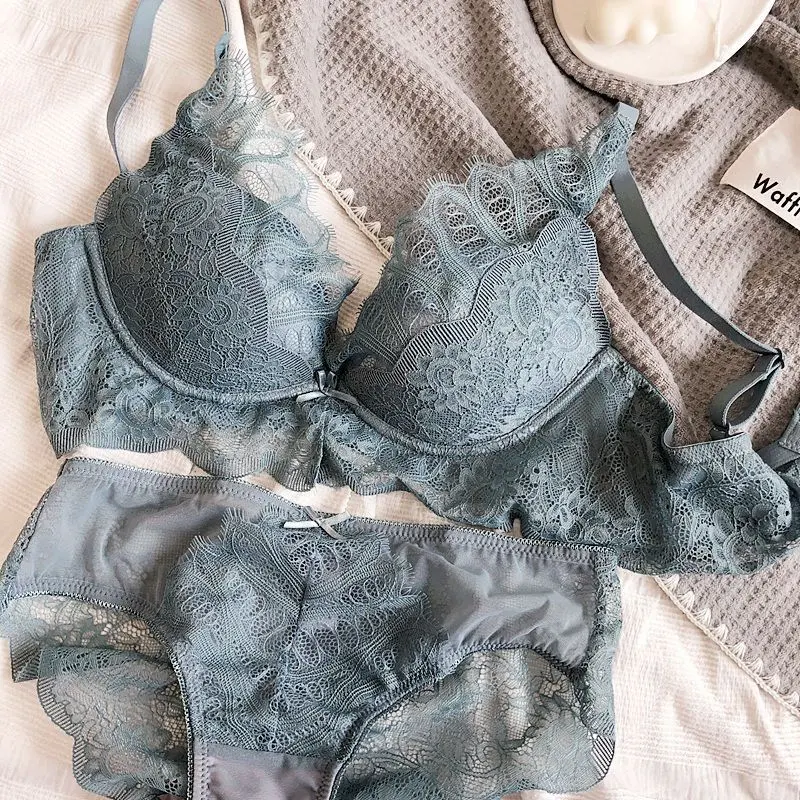 Title 2, Lace Underwear Set Small Chest Push Up Big Thic...
