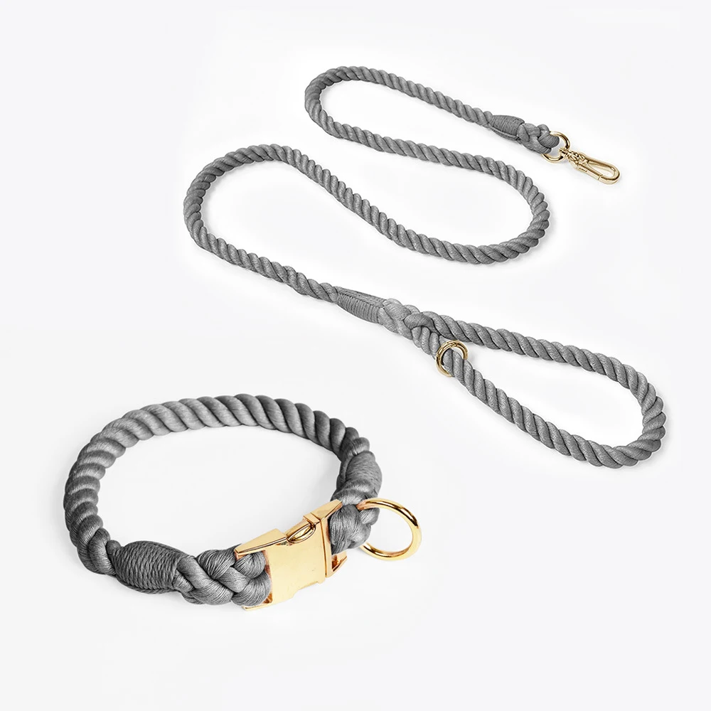 Title 6, Woven Gradient Colored Cotton Rope Pet Collar o...