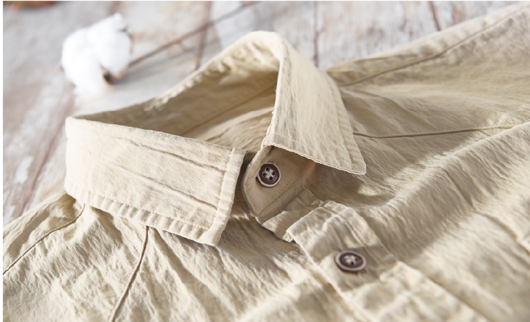 Title 11, Mens pure cotton long-sleeved shirt, Korean ca...
