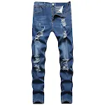 Jeans ajustados rotos para hombre Pantalones tobilleros casuales de moda Banda en el tobillo Estilo moderno y cómodo para uso diario — foto 3