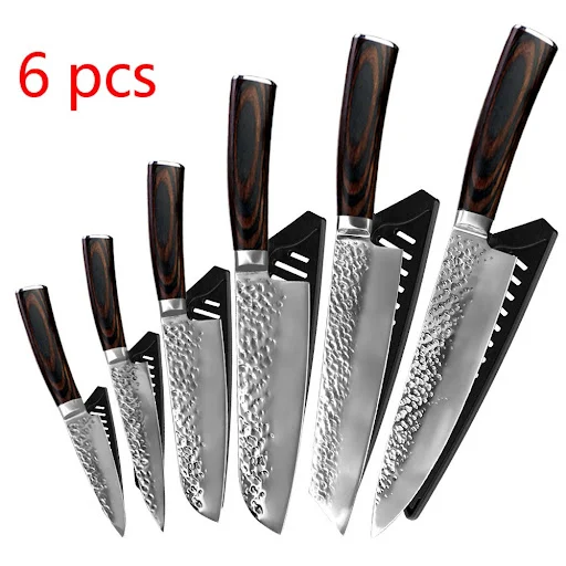 Title 9, Stainless steel kitchen knife set with 6 pieces...