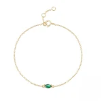 Pulseira de prata esterlina 925 com diamante verde, moda europeia e americana, corrente em O simples com zircônia, elegante e charmosa. — foto 2
