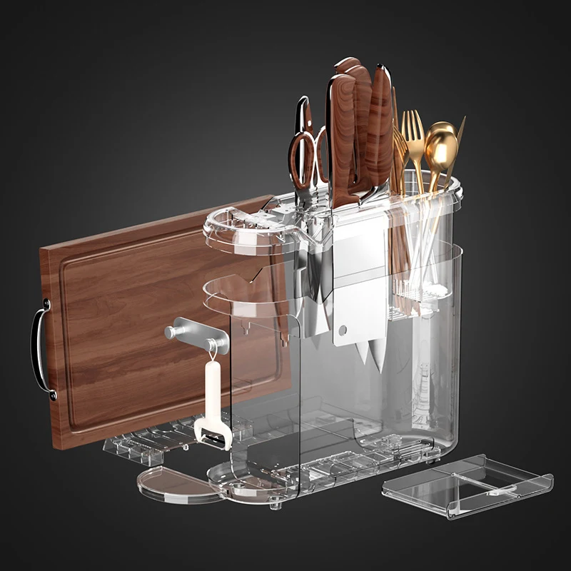 Title 3, Kitchen knife rack storage for dishes, chopstic...