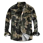 Men's Washed Old Twill Woven Cotton Long-sleeved Shirt Casual All-matching. A comfortable, versatile shirt for everyday — photo 2