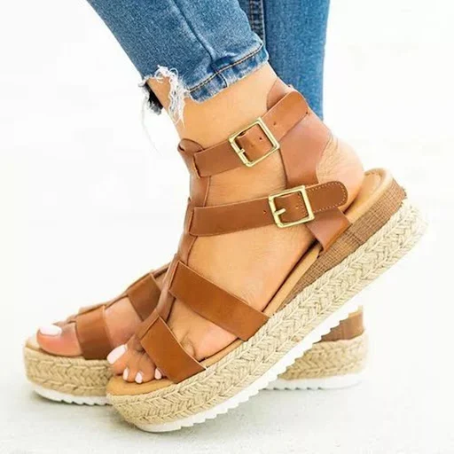 Title 4, Womens Platform Sandals with Cross Straps Comf...
