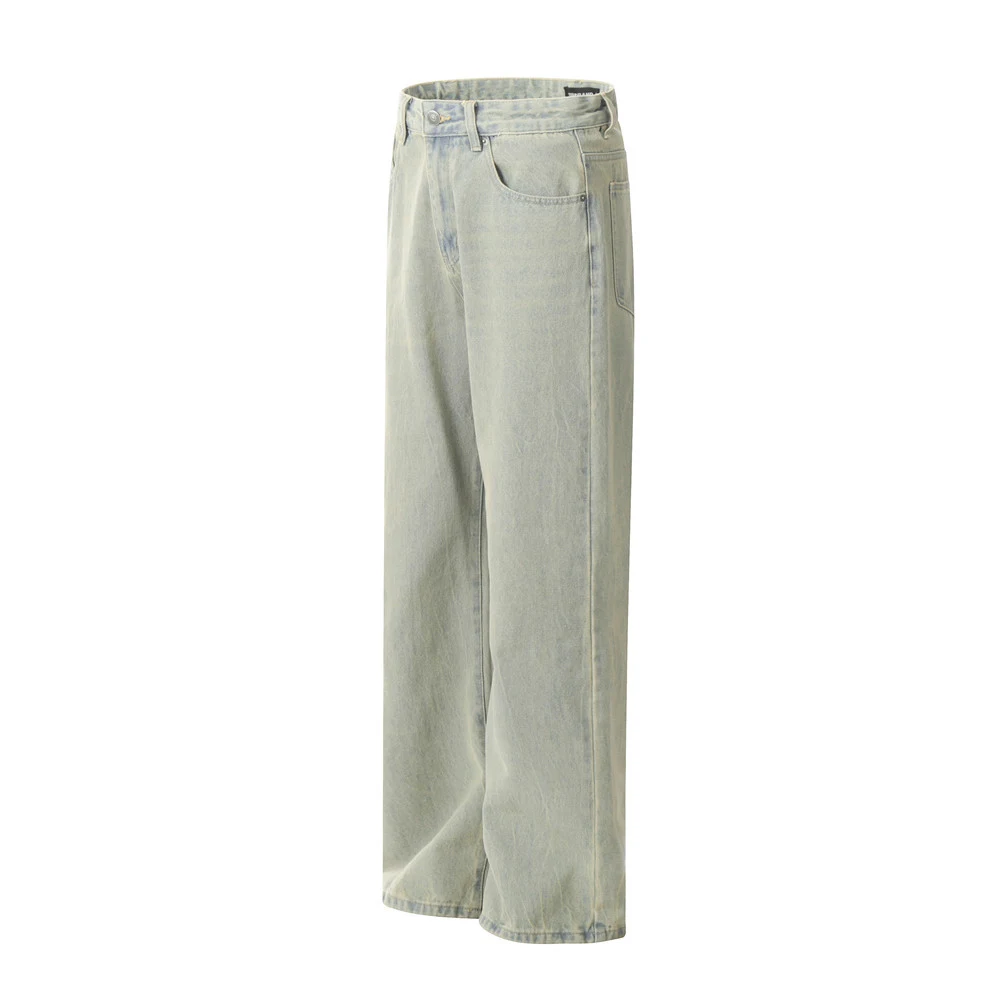Mud Dyed Denim Straight-leg Pants for Men. Experience enduring style and superior comfort, perfect for everyday wear and — photo 3