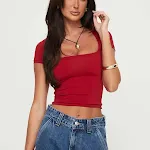 New Slim Short-sleeved T-shirt Summer Fashion Sexy Solid Color Square-neck Tops Womens Clothing. Stylish and comfortable — photo 6