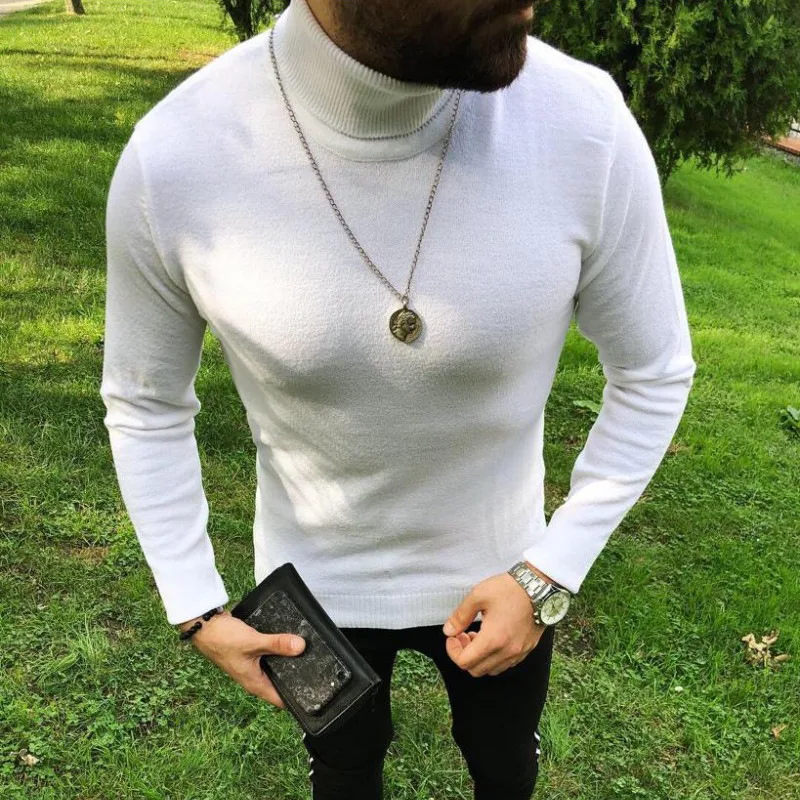 Turtleneck sweater knit sweater Crew neck pullover — photo 1