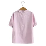 Camiseta de algodão jacquard boneca manga curta simples all-match — foto 7