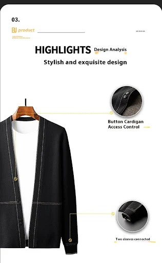 Title 9, Spring and Autumn New Mens Knitted Cardigan Co...
