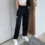 Calças esportivas femininas com letras bordadas e faixa elástica, perfeitas para esportes e uso casual, conforto e estilo. — foto 3