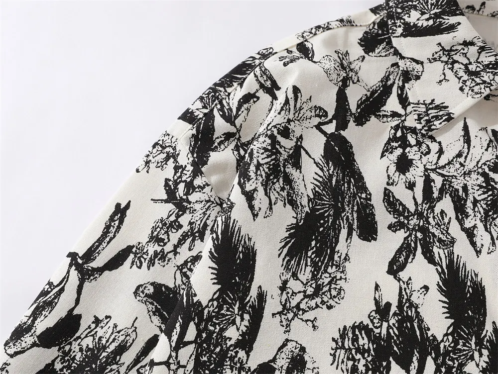 Title 5, Camisa floral digital retrô masculina estilo am...