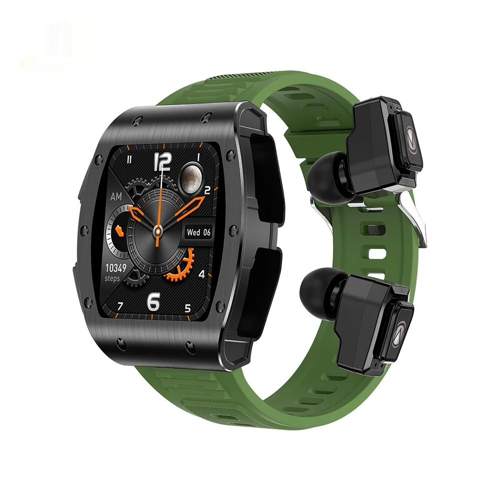 Smartwatch TWS 2 w 1 Bluetooth Połączenia Prowadź rozmowy i słuchaj muzyki bezprzewodowo. Kompletny smartwatch ze zintegrowanymi słuchawkami bezprzewodowymi. — zdjęcie 2