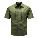 Men's Summer Thin Ice Silk Short Sleeve Shirt, lightweight and breathable, perfect for leisure activities and hot weathe — photo 5