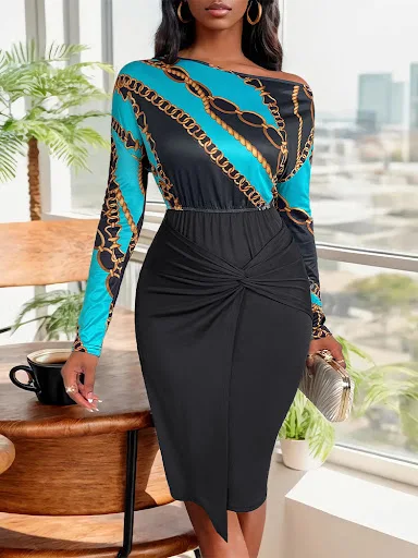 Title 4, Womens Slim Fit Twist Dress featuring stitchin...