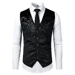 Gold Steampunk Vest Men Suit Gilet Homme Wedding Sleeveless. Elevate your formal wear with this stylish and unique vest. — photo 2