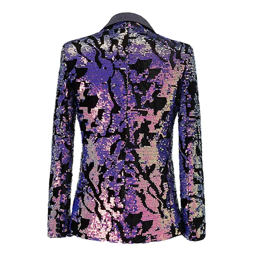 Title 3, Jaqueta de terno blazer slim fit com lantejoula...