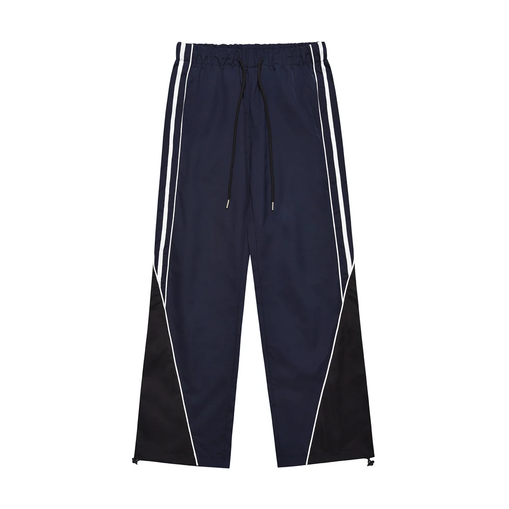 Heren casual broek met contrasterende zijstrepen en stiksels, rechte en wijde pijpen, comfortabel en stijlvol. — foto 9