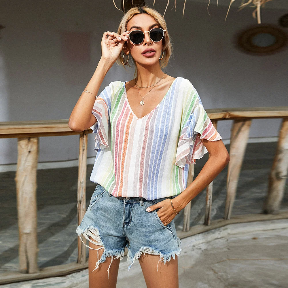 Title 7, Camiseta feminina de chiffon com gola redonda, ...