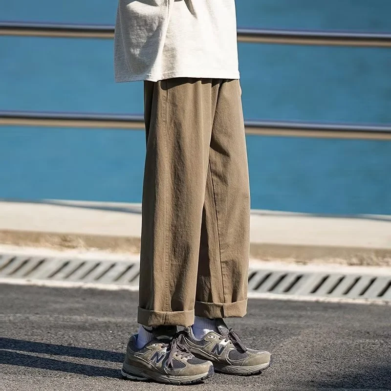 Japanse retro overalls voor jongens, losse rechte wijde pijpen, casual broek, vintage stijl, comfortabel en modieus, ideaal voor dagelijks gebruik. — foto 5