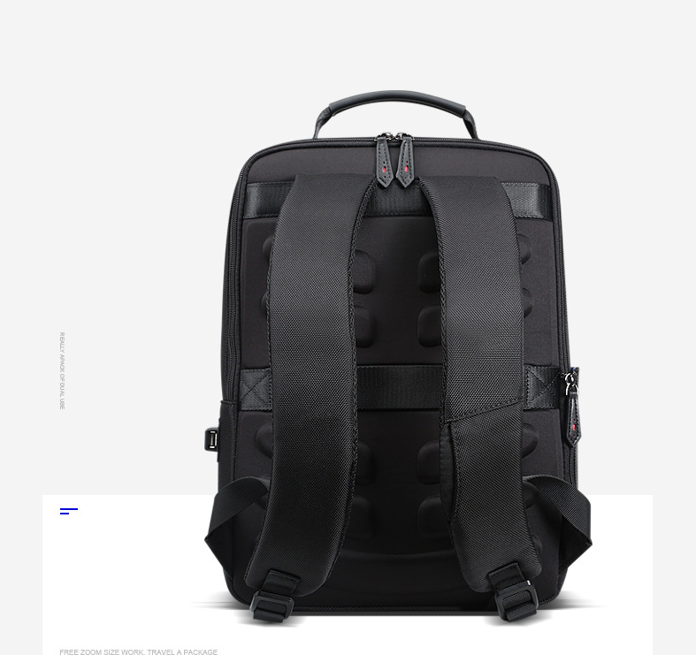 Mochila BOPAI de couro preta para faculdade, meninos e homens, antifurto, estilo coreano, para viagens e escola. — foto 2