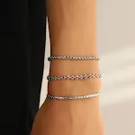Pulseira feminina de três peças em aço inoxidável com design de quilha — foto 7