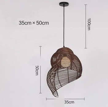 Title 7, NEW Snail Rattan Pendant Light, Creative Art, S...