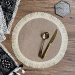 Home Decor Handwoven Jute Tassel Placemats. Add a touch of rustic charm while protecting your table with these stylish a — photo 6