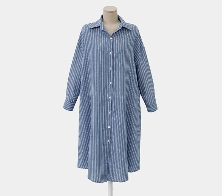 Title 3, Womens Plus Size Long Striped Shirt with Belt,...