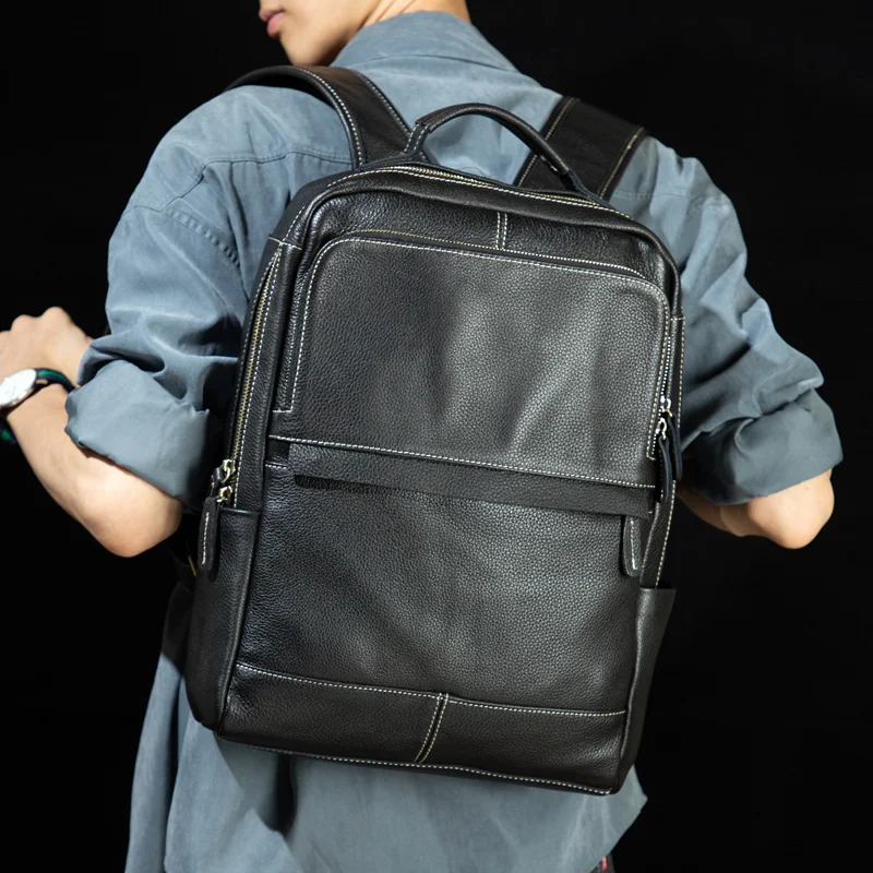 Title 2, Mochila casual retrô de couro genuíno, feita à ...