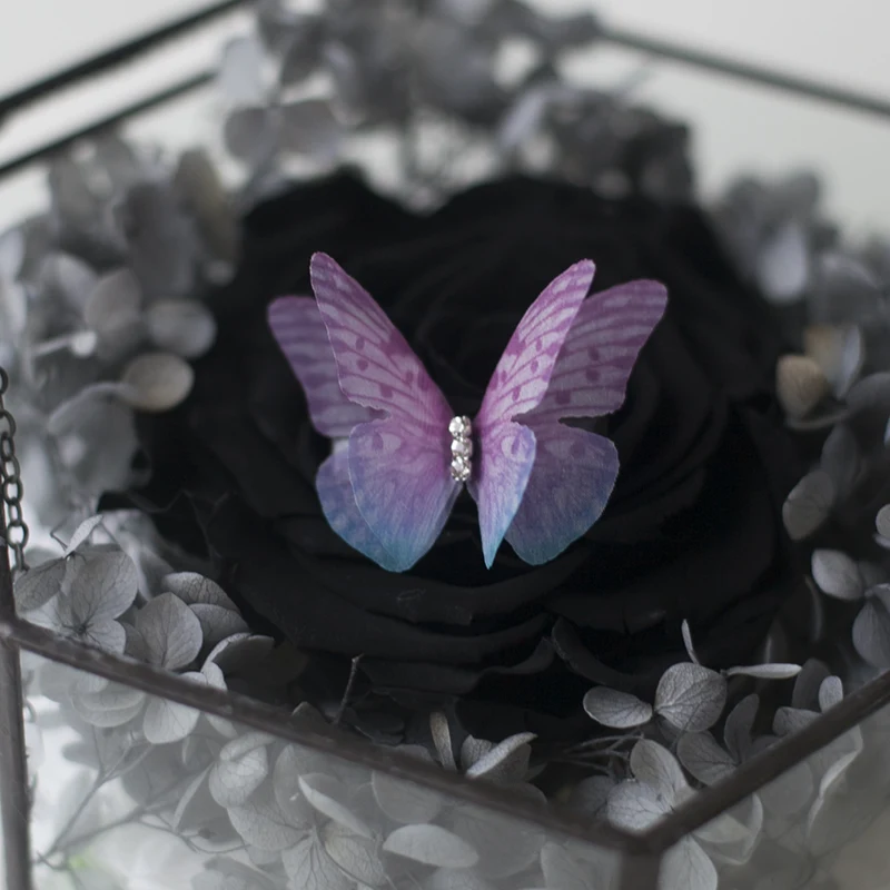 Grampo de cabelo borboleta de tule estilo nacional com barra, acessório elegante e charmoso. Ideal para penteados sofisticados em festas. — foto 22