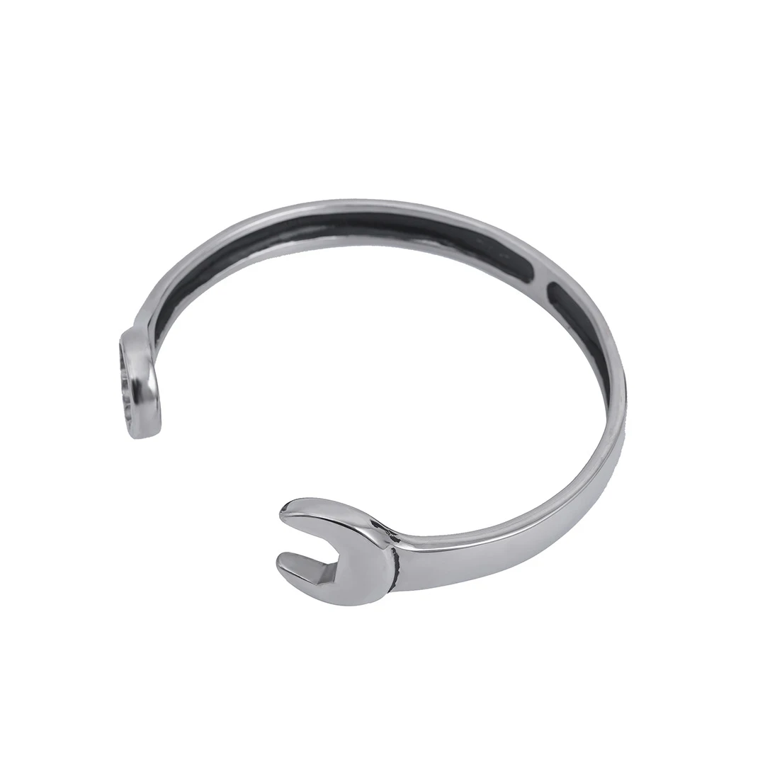 Pulseira de aço inoxidável personalizada, chave e parafuso, design simples e popular, aço titânio. Presente perfeito! — foto 2