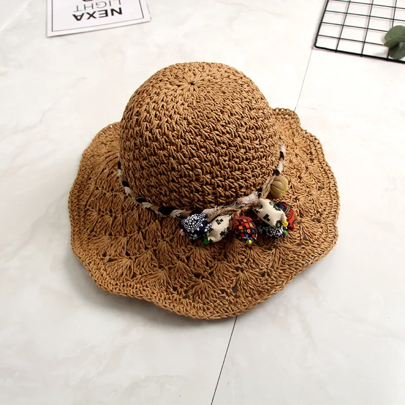Title 3, New Crochet Straw Hat Hollow Scalloped Sunshade