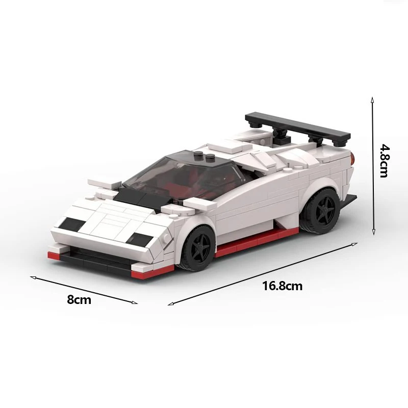 Klassisches Rennsport-Auto mit 8 Rasterfeldern, zusammengebautes Spielzeug, fördert spielerisch die Feinmotorik und das kreative Bauen. — foto 12
