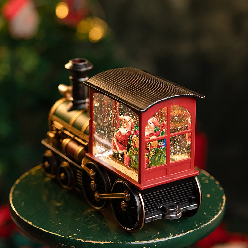 Trenino di Natale con Babbo Natale, neve e musica, giocattoli per bambini. Carillon natalizio perfetto per un regalo speciale e per celebrare il Natale — foto 1