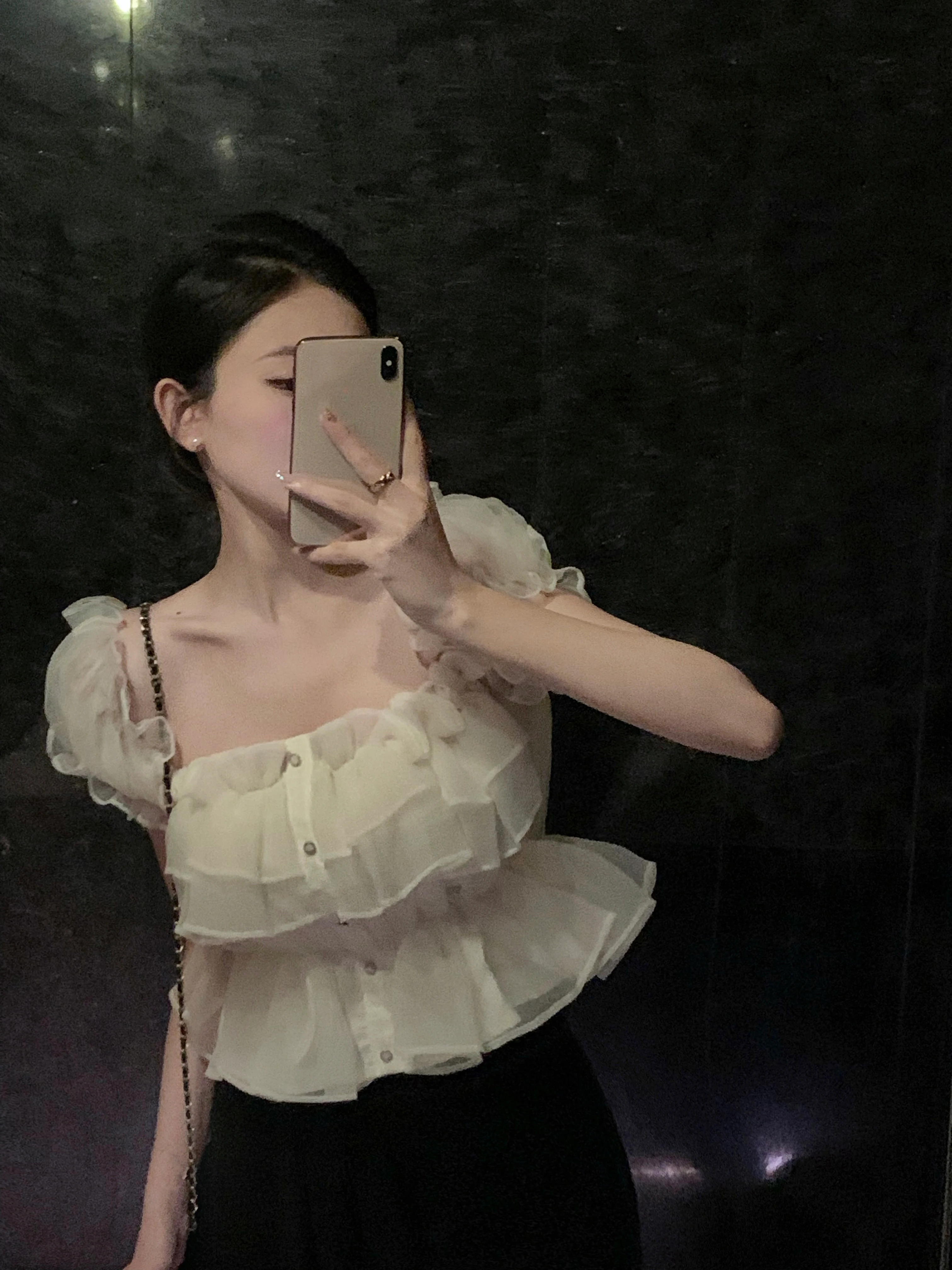 Title 5, Womens Summer Sweet Spice Puff Sleeve Ruffle S...