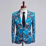 Jaqueta de terno estampada masculina plus size estilo europeu e americano, casual coreana, para primavera e outono, ideal para o dia a dia. — foto 13