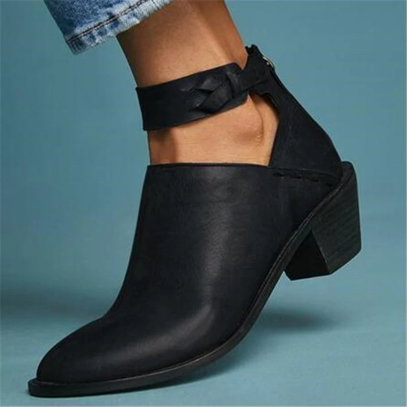Title 3, Womens Cut Out Booties with Buckle Strap and B...