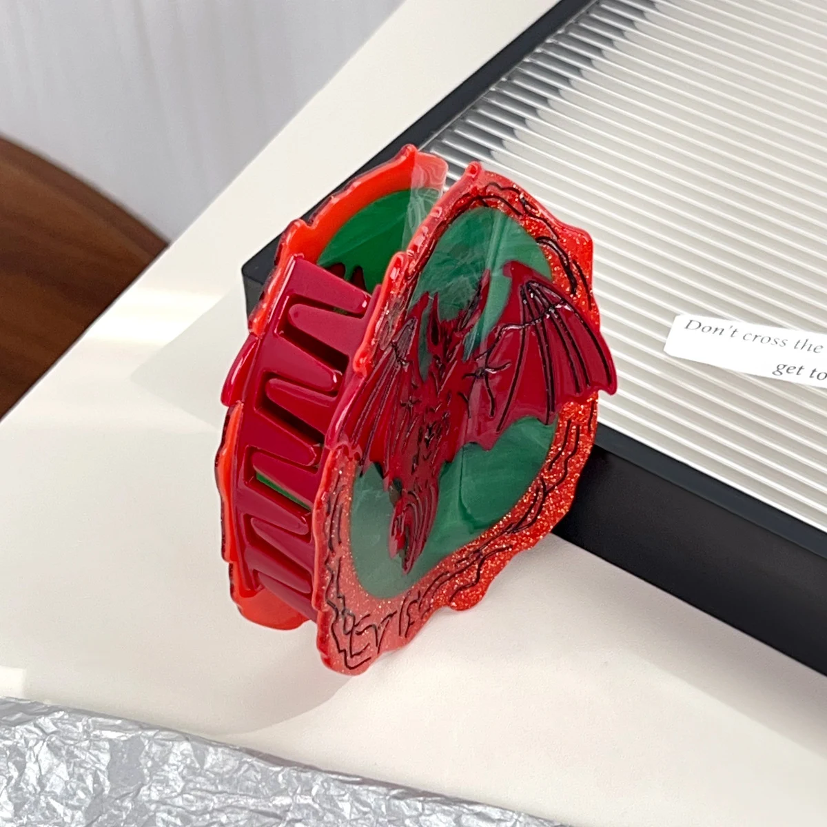 Diseño Insignia Dragón de Fuego Verde Pasador Borla Cabello, accesorio elegante. Adorna tu peinado con esta joya, realza tu estilo, ideal para ocasiones especiales. — foto 4