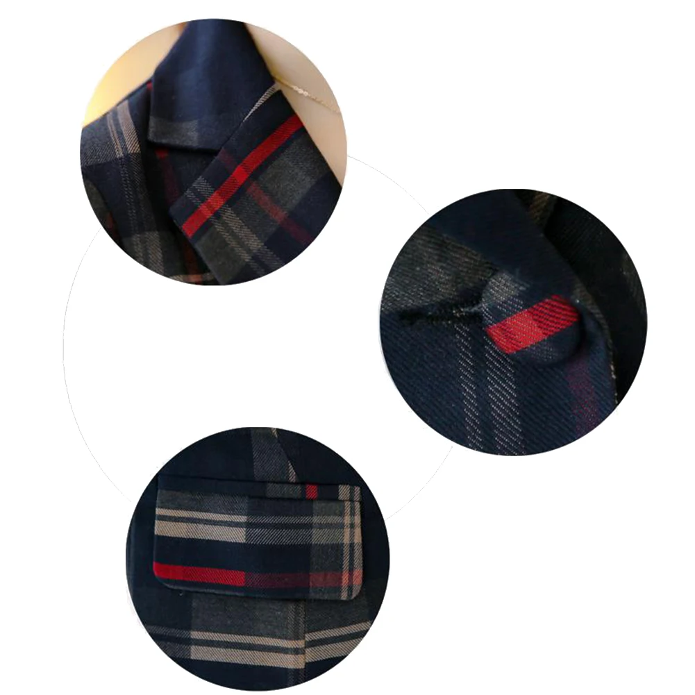 Suit plaid small suit female Korean version long — photo 4