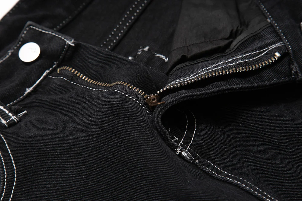 Men's Fashion High Street Split Stitching Washed Casual Baggy Straight Trousers Comfortable Stylish Everyday Wear — photo 8