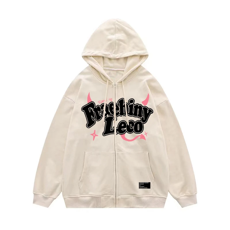 Fraehiny Bedruckter Cardigan Sweatshirt Jacke mit Kapuze Reißverschluss Damen Warmer Hoodie Mantel für Alltag und Freizeit — foto 9