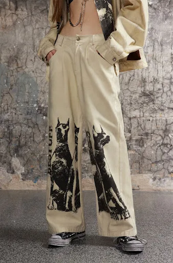 Title 8, Doberman Pinscher Printed Trousers Mens Hip Ho...
