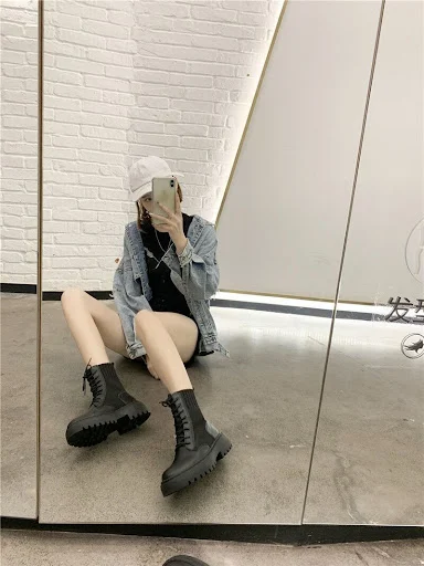 Title 4, Botas Martin estilo britânico para mulheres, es...