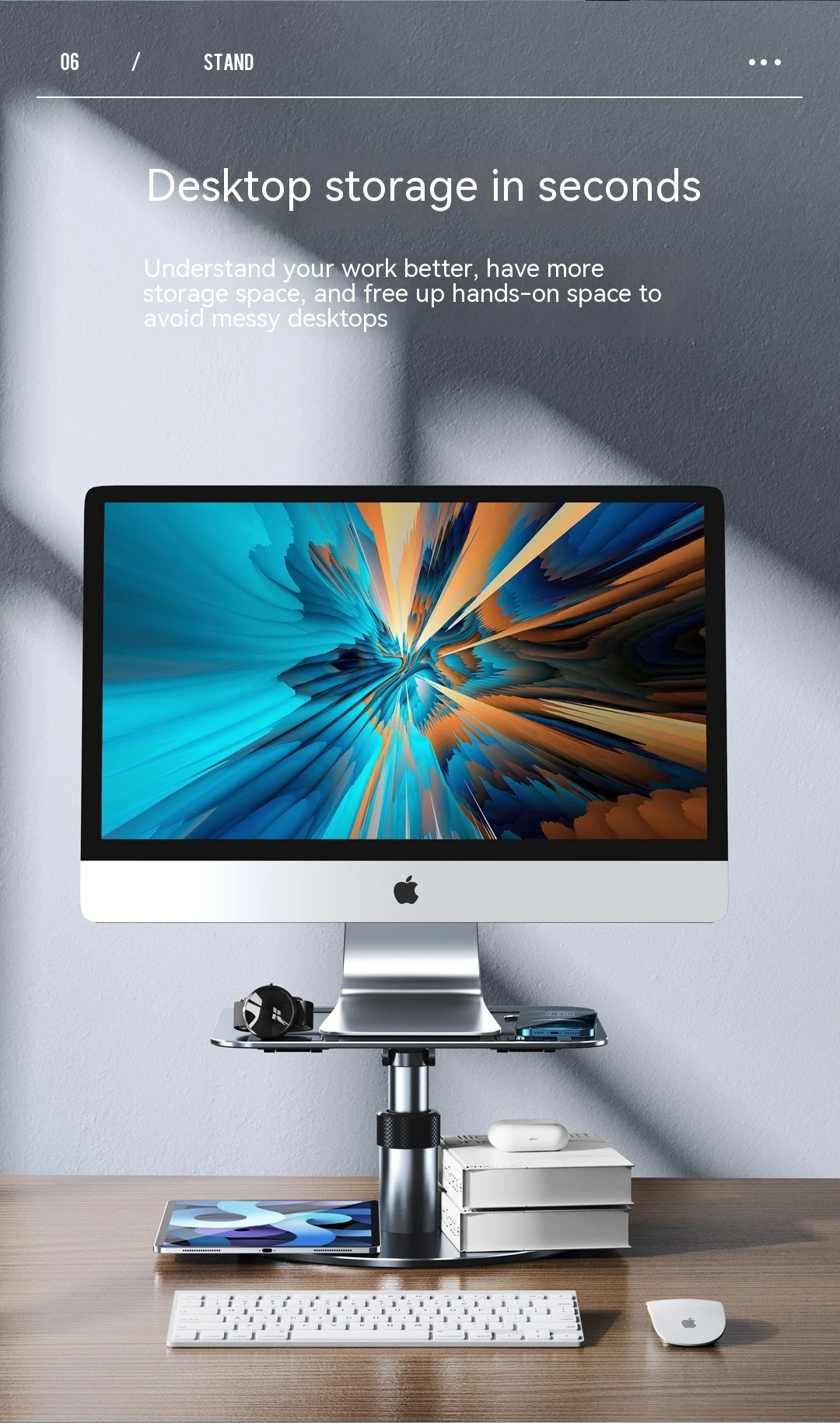 Title 7, Suporte dobrável e móvel para laptop com elevaç...
