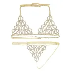 Conjunto de lencería sexy con cadena de garra de diamantes de imitación, sujetador y braguita, perfecto para espectáculos y realzar la sensualidad. — foto 7
