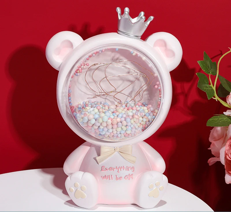 Title 6, Girly Heart Creative Gift Crown Bear Night Ligh...