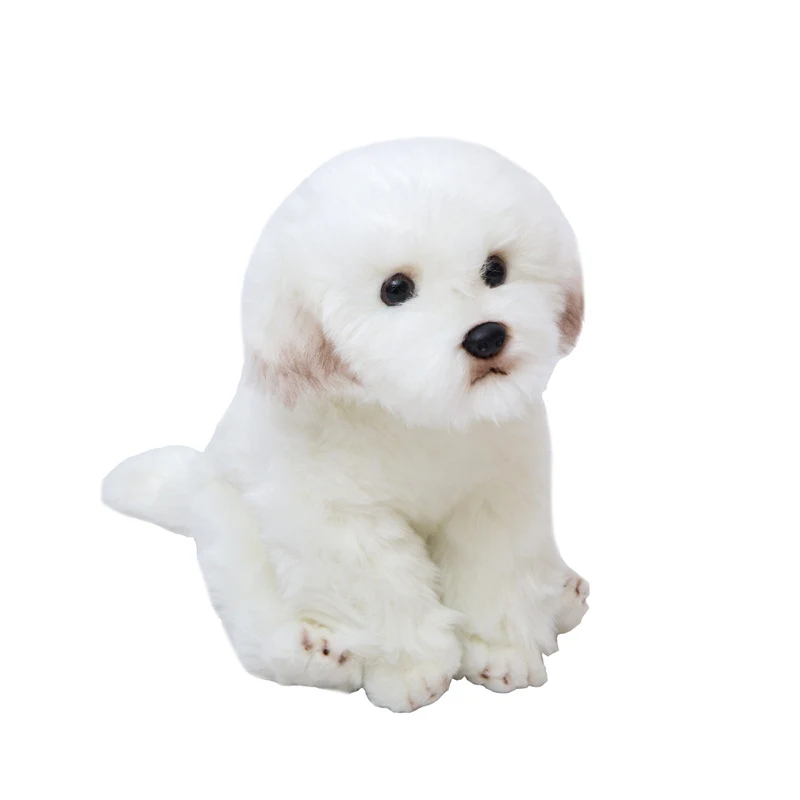 Boneca de cachorro de pelúcia fofa Simulation Marzis, decoração de cachorro branco, brinquedo de conforto e presente de aniversário. — foto 1